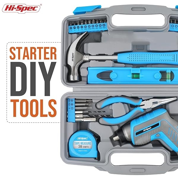 Hi-Spec Kit de herramientas azul de 35 piezas con destornillador eléctrico USB de 3.6 V y juego de taladro. Juego completo de herramientas general - Image 5