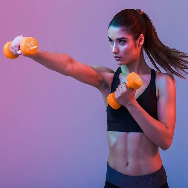 HolaHatha - Juego de pesas de mano y estante para entrenamiento en casa, 33 libras, multicolor - Image 5
