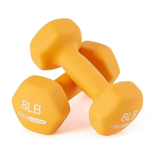 HolaHatha - Juego de pesas de mano y estante para entrenamiento en casa, 33 libras, multicolor - Image 8