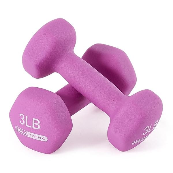 HolaHatha - Juego de pesas de mano y estante para entrenamiento en casa, 33 libras, multicolor - Image 10