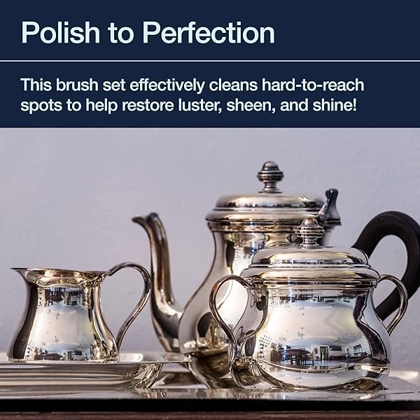 Horsehair Silver Brush Set 2 Silver Cleaning Brushes for Detail Polish Work Fine and Heirloom Silverware, Plateware, Jewellery - Image 6