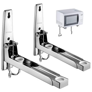 Hovico 304 - Estante universal de acero inoxidable para horno microondas, con dos ganchos