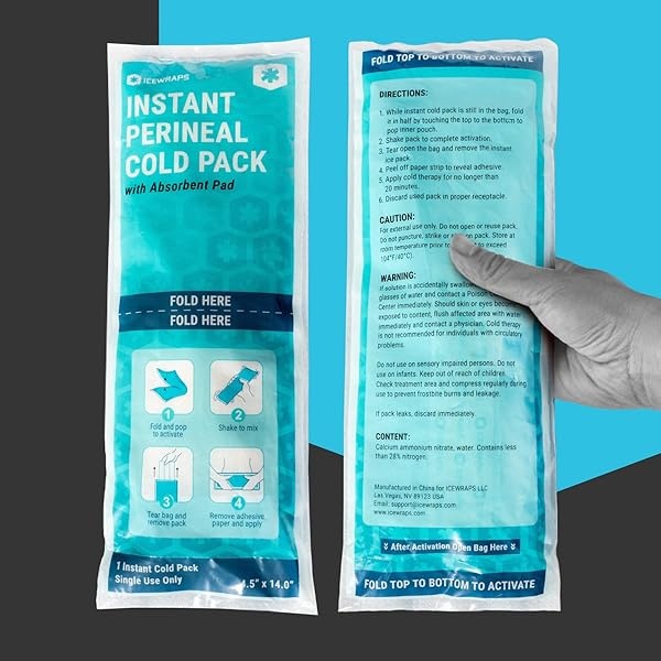 ICEWRAPS Almohadillas posparto instantáneas para mujeres después del nacimiento, paquetes de hielo perineal para cuidado posparto, 12 paquetes de hielo posparto envueltos individualmente para tu kit esencial posparto - Image 3