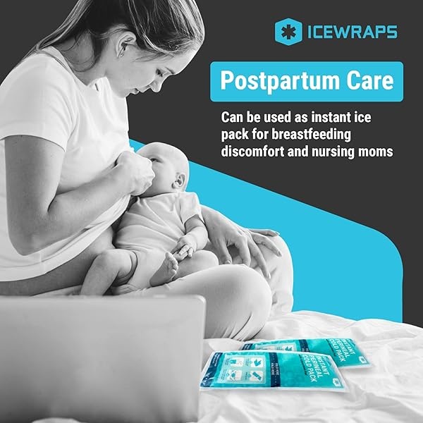 ICEWRAPS Almohadillas posparto instantáneas para mujeres después del nacimiento, paquetes de hielo perineal para cuidado posparto, 12 paquetes de hielo posparto envueltos individualmente para tu kit esencial posparto - Image 9
