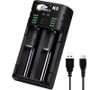 IMREN 26650 10400 - Cargador de batería de iones de litio de 3,7 V para batería Ni-MH/Ni-Cd 18650 10440 14500 18500 18350 18700 26650, 1.2 V Ni-MH/Ni-Cd USB Cargador de batería C