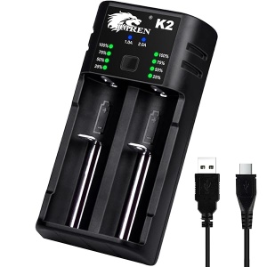 IMREN 26650 10400 - Cargador de batería de iones de litio de 3,7 V para batería Ni-MH/Ni-Cd 18650 10440 14500 18500 18350 18700 26650, 1.2 V Ni-MH/Ni-Cd USB Cargador de batería C