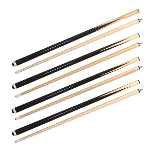 ISPIRITO Juego de 4 tacos de billar de 19 a 21 onzas, 2 piezas de 58 pulgadas para casa, barra de billar de 13 mm, puntas de pegamento de madera dura