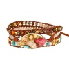 IUNIQUEEN - Pulsera de abalorio de Piel con Chakra Imperial Hecha a Mano