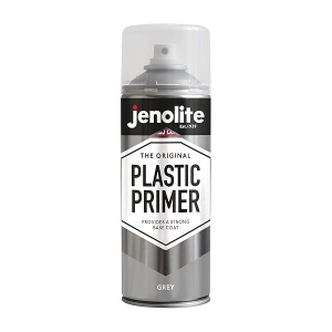 JENOLITE - Aerosol de plástico para imprimación | Gris, imprimación de plástico duradero de alta calidad, ideal para muebles de jardín de plástico, macetas y otros plásticos duros | 400 ml (14 onzas)