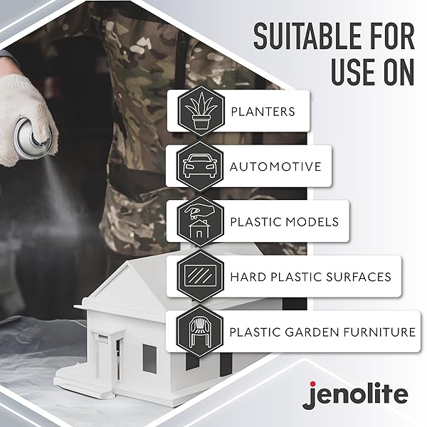 JENOLITE - Aerosol de plástico para imprimación | Gris, imprimación de plástico duradero de alta calidad, ideal para muebles de jardín de plástico, macetas y otros plásticos duros | 400 ml (14 onzas) - Image 5