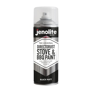 JENOLITE Directorust - Pintura en aerosol para barbacoa y estufa, color negro, resistente a altas temperaturas hasta 650 °C, barbacoas, estufas, chimeneas, automóviles, pantallas de fuego y