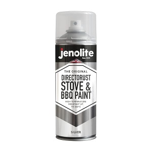 JENOLITE Directorust - Pintura en aerosol para barbacoa y estufa, color plateado, resistente a altas temperaturas hasta 650 °C, barbacoas, estufas, chimeneas, automotrices, pantallas de fuego y