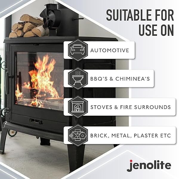 JENOLITE Directorust - Pintura en aerosol para barbacoa y estufa, color plateado, resistente a altas temperaturas hasta 650 °C, barbacoas, estufas, chimeneas, automotrices, pantallas de fuego y - Image 5