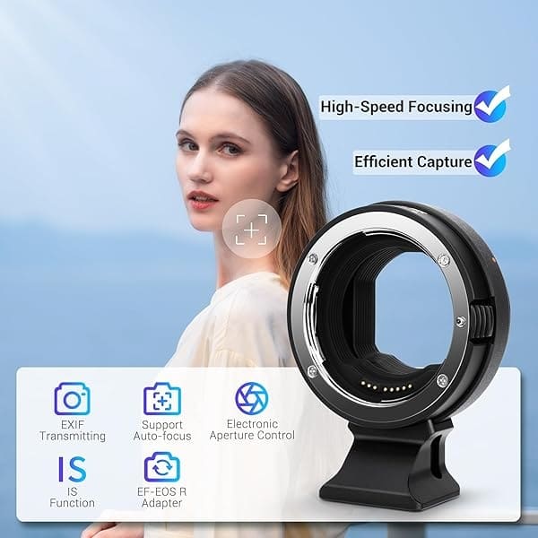 JJC EF-EOS R Adaptador de Montaje de Lente Objetivo Adaptador de Enfoque automático de Metal para Canon Sigma Tamron EF EF-S Lente a Cámara Canon EOS R8 R50 R6 Mark II R RP R3 R5 R6 R7 R10 - Image 6