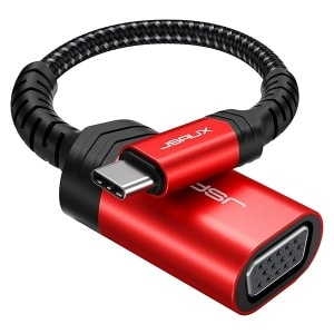 JSAUX Adaptador USB C a VGA, Thunderbolt 3 (tipo C) a VGA adaptador macho a hembra compatible con MacBook Pro/iPad Pro 2020, Dell XPS, Surface Book 2, Samsung Galaxy S22 S21 S20 S10