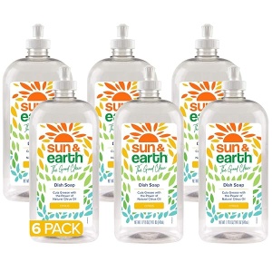 Jabón concentrado natural para platos, aroma de cítricos ligeros, no tóxico, a base de plantas, hipoalergénico, botella de 22 onzas (paquete de 6)