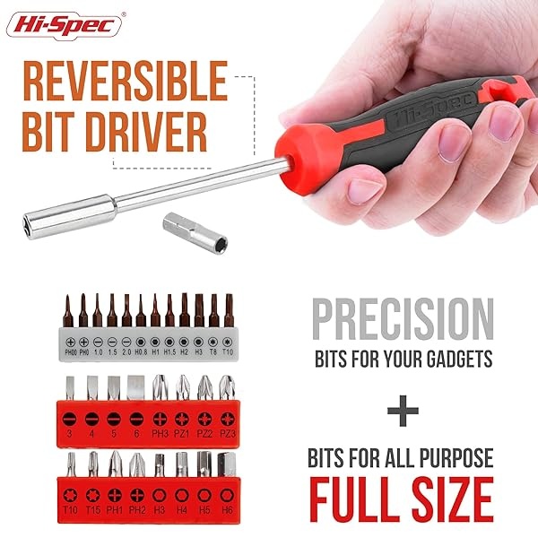 Juego de Herramientas de Bricolaje Para el Hogar Hi-Spec de 42 Piezas Con Herramientas Manuales y Un Mango de Destornillador 2 en 1 Para Reparaciones Domésticas - Image 4