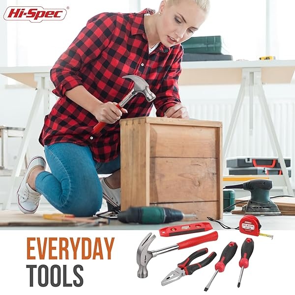 Juego de Herramientas de Bricolaje Para el Hogar Hi-Spec de 42 Piezas Con Herramientas Manuales y Un Mango de Destornillador 2 en 1 Para Reparaciones Domésticas - Image 6