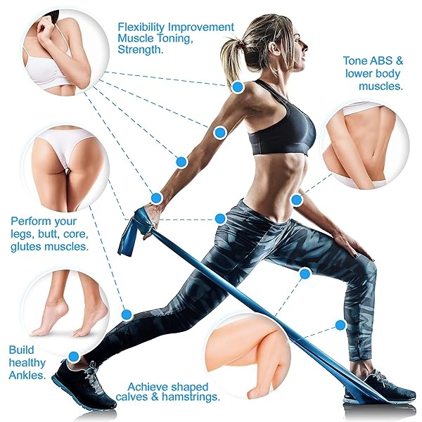 Juego de bandas de resistencia. Paquete de 5 terapia física sin látex, banda elástica profesional. Perfecto para ejercicios en casa, entrenamiento, entrenamiento de fuerza, yoga, pilates, - Image 5