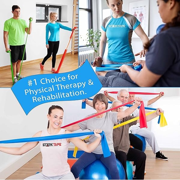 Juego de bandas de resistencia. Paquete de 5 terapia física sin látex, banda elástica profesional. Perfecto para ejercicios en casa, entrenamiento, entrenamiento de fuerza, yoga, pilates, - Image 6