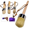 Juego de pinceles de tiza y cera, 4 pinceles para pintura de muebles, cerdas naturales de jabalí para pintura de tiza y leche y cera, decoración del hogar, manualidades, proyectos de pintura