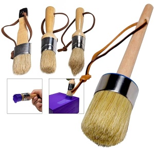 Juego de pinceles de tiza y cera, 4 pinceles para pintura de muebles, cerdas naturales de jabalí para pintura de tiza y leche y cera, decoración del hogar, manualidades, proyectos de pintura