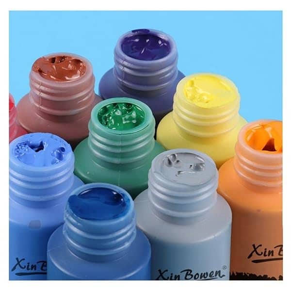 Juego de pintura acrílica para pintura, 20 colores acrílicos vibrantes 60 ml para lona, madera, tela, piel, cartón, papel y manualidades - Image 5