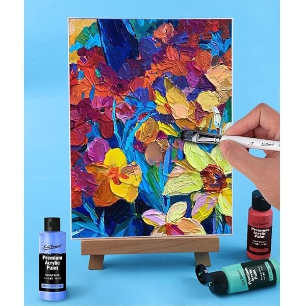 Juego de pintura acrílica para pintura, 20 colores acrílicos vibrantes 60 ml para lona, madera, tela, piel, cartón, papel y manualidades - Image 10