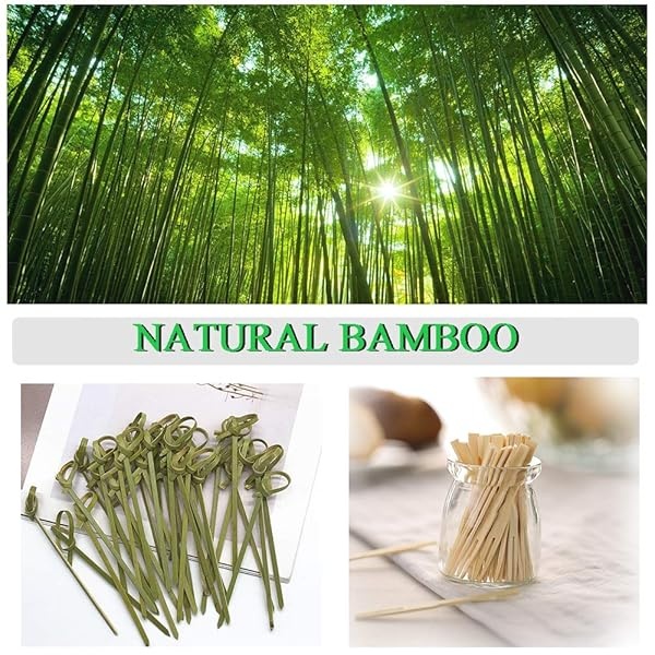 Juego de tenedores de bambú para cócteles, 200 palillos de comida y 300 tenedores de cóctel para fiestas, banquetes, buffet y catering, palillos de cóctel de bambú natural para aperitivos, cócteles, frutas, pasteles, postres, #Un cóctel selecciones - Image 3