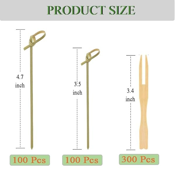 Juego de tenedores de bambú para cócteles, 200 palillos de comida y 300 tenedores de cóctel para fiestas, banquetes, buffet y catering, palillos de cóctel de bambú natural para aperitivos, cócteles, frutas, pasteles, postres, #Un cóctel selecciones - Image 4