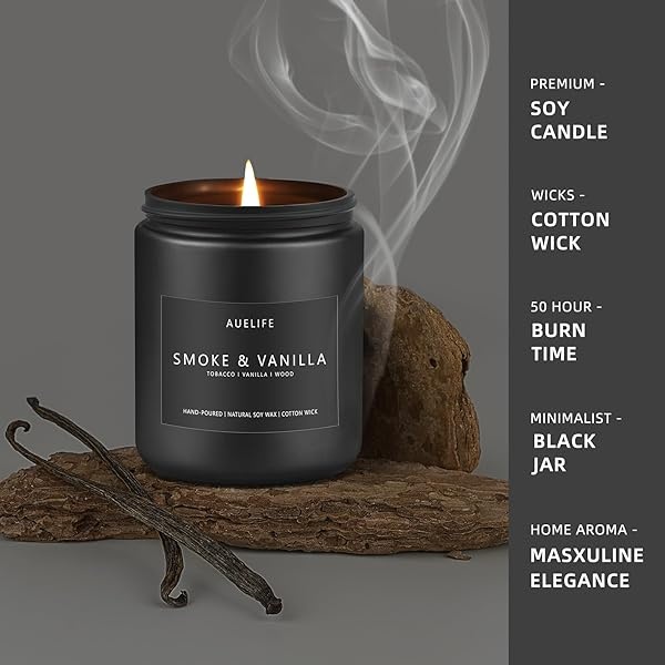 Juego de velas perfumadas | Juego de velas para hombre, velas perfumadas para el hogar, regalos para hombres, paquete de 4 velas para hombres, velas de soja, aromas de lavanda, piel, roble, humo y - Image 5