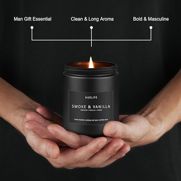Juego de velas perfumadas | Juego de velas para hombre, velas perfumadas para el hogar, regalos para hombres, paquete de 4 velas para hombres, velas de soja, aromas de lavanda, piel, roble, humo y - Image 6