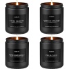 Juego de velas perfumadas | Juego de velas para hombres, velas perfumadas para el hogar, paquete de 4 velas aromáticas de pino y clavo, cedro, musgo de roble, pachulí, ámbar, magnolia y sándalo