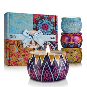 Juego de velas perfumadas para mujer, velas portátiles, regalo de fragancia para el día de la madre, cumpleaños, día de San Valentín, bodas, vela de soja, velas de aromaterapia de larga duración