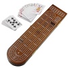 Juegoal juego de mesa de madera de cribbage 3 pistas con clavijas de metal, tarjetas, área de almacenamiento