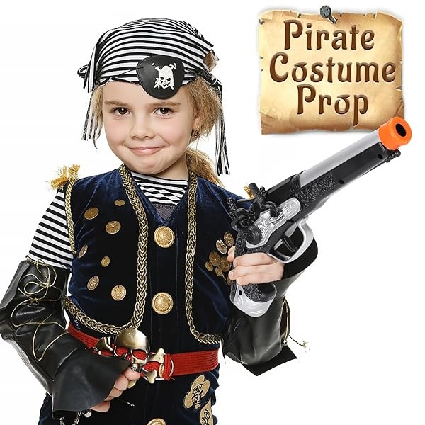 Juguete pirata de espuma para niños y niños, juguete de pistola pirata con 20 dardos de espuma, accesorios de juego de disfraz de pirata, regalo de Halloween pirata para niños de 3, 4, 5, 6 años - Image 8