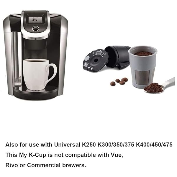 K250 - Filtro de café molido reutilizable compatible con Keurigg My K Cup 2.0 1.0 K300 K350 K375 K400 K450 K475 - Filtro de café molido mejorado (Paquete de 3) - Image 5