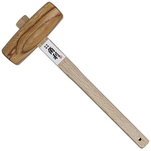 KAKURI Maza de madera para carpintería de roble de 42 mm, martillo de madera japonesa para cincelar, ajuste de plano japonés, montaje de muebles, fabricado en Japón