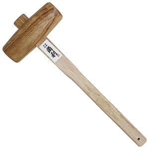 KAKURI Maza de madera para carpintería de roble de 45 mm, martillo de madera japonesa para cincelar, ajuste de plano japonés, montaje de muebles, fabricado en Japón