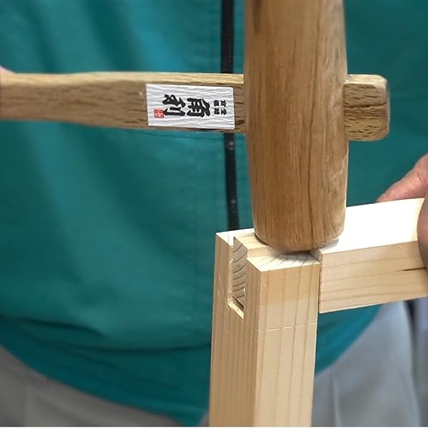 KAKURI Mazo de madera grande para carpintería de roble de 60 mm, martillo de madera japonesa para cincelar, ajustar plano japonés, montar muebles, fabricado en Japón - Image 4