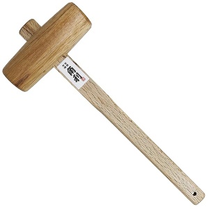 KAKURI - Mazo de madera para carpintería de roble de 48 mm, martillo de mazo de madera japonés para cincel, ajuste de plano japonés, montaje de muebles, fabricado en Japón