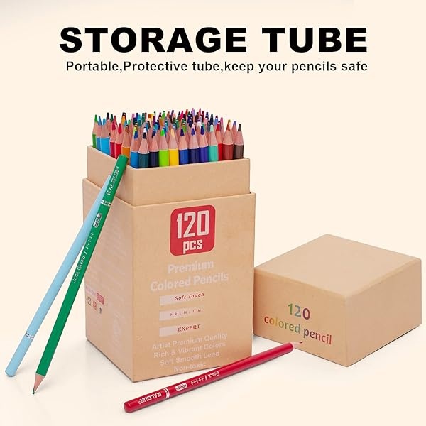KALOUR Lápices de colores de alta calidad, juego de 120 colores, núcleo suave de artistas con color vibrante, ideal para dibujar bocetos, sombra, lápices de colorear para adultos, principiantes y - Image 8