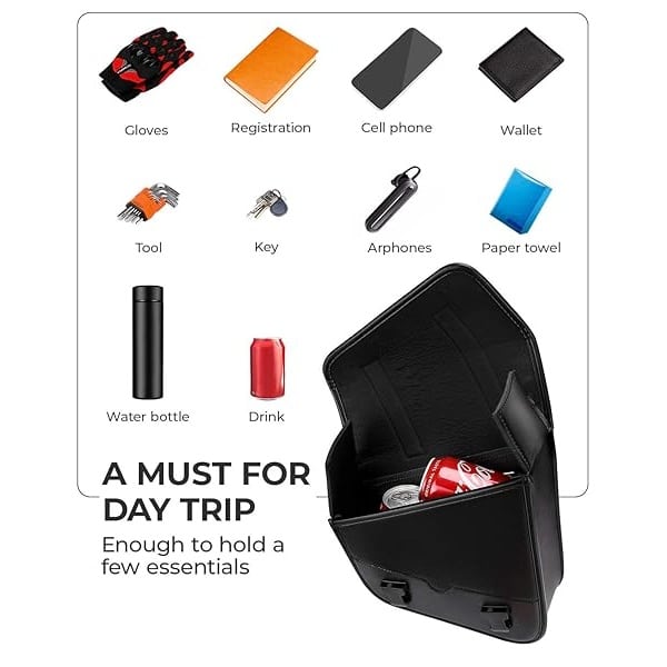 KEMIMOTO - Bolsa de herramientas para el lado izquierdo para motocicleta, bolsa de herramientas para Sportster Street Rebel 300 500, piel sintética - Image 3
