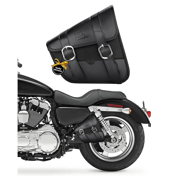 KEMIMOTO - Bolsa de herramientas para el lado izquierdo para motocicleta, bolsa de herramientas para Sportster Street Rebel 300 500, piel sintética
