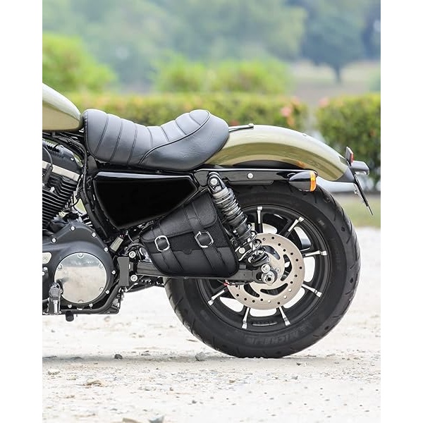 KEMIMOTO - Bolsa de herramientas para el lado izquierdo para motocicleta, bolsa de herramientas para Sportster Street Rebel 300 500, piel sintética - Image 8