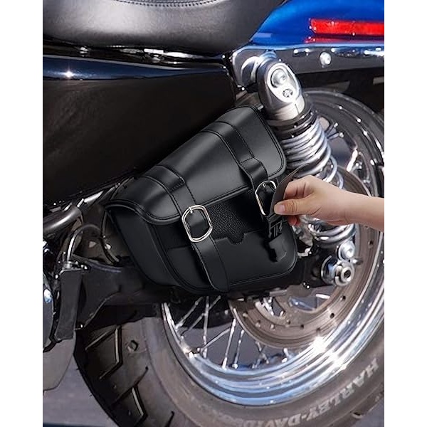 KEMIMOTO - Bolsa de herramientas para el lado izquierdo para motocicleta, bolsa de herramientas para Sportster Street Rebel 300 500, piel sintética - Image 9