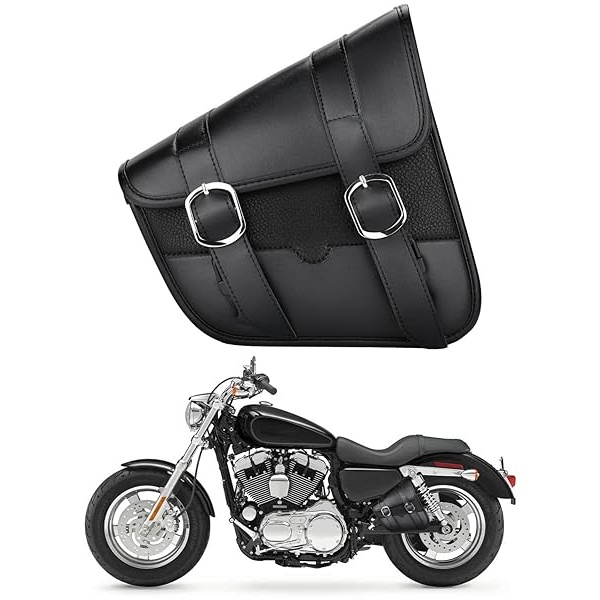 KEMIMOTO - Bolsa de herramientas para el lado izquierdo para motocicleta, bolsa de herramientas para Sportster Street Rebel 300 500, piel sintética - Image 10