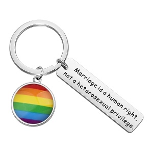 KEYCHIN LGBT Gay Pride Gift Marriage Is Human Right Not A Heterosexual Privilege Llavero, Human Right Rainbow Llavero, 5.0*1.2