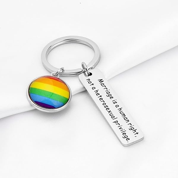KEYCHIN LGBT Gay Pride Gift Marriage Is Human Right Not A Heterosexual Privilege Llavero, Human Right Rainbow Llavero, 5.0*1.2 - Image 6