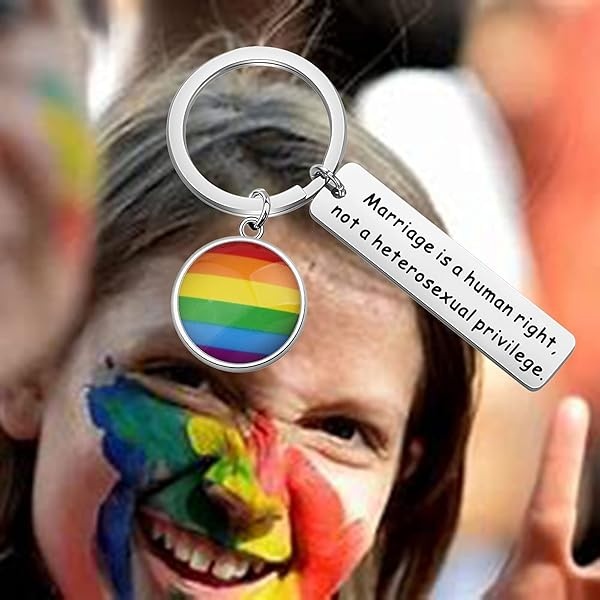 KEYCHIN LGBT Gay Pride Gift Marriage Is Human Right Not A Heterosexual Privilege Llavero, Human Right Rainbow Llavero, 5.0*1.2 - Image 7